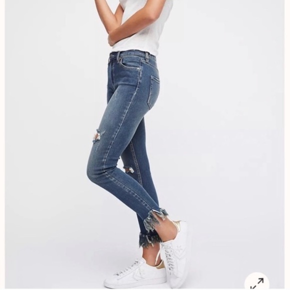 Denim - Free People, Distressed Stretchy Jeaggings